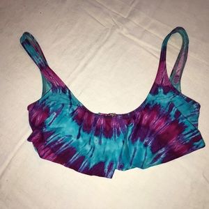 Bikini Lab Tie Dye Flounce Bikini Top